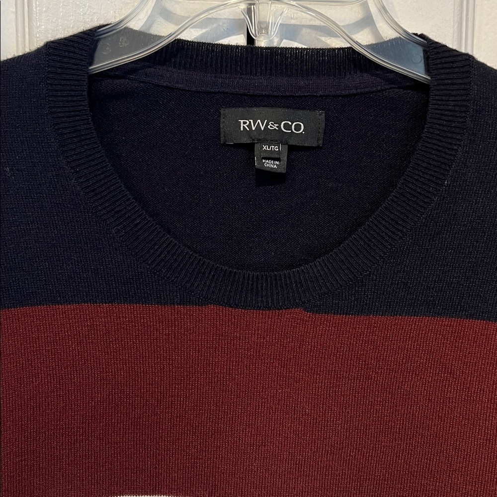 RW & CO‎ Men’s Striped Crewneck Sweater Size XL - Picture 2 of 10